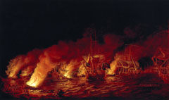 L'attaque infructueuse des bateaux-brûlots français..., gracieuseté de Bibliothèque et Archives Canada, C-4291