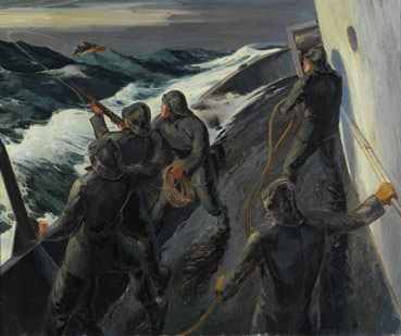 Rescue-Firing a Coston Gun LinePainted by Harold Beament around 1944