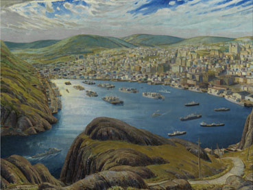 St. John's from Signal HillPainted by Harold Beament in 1945