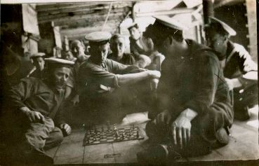 Playing Chess Below Decks, HMCS Niobe
