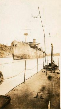 Cargo Ship Seen from Canadian Submarine