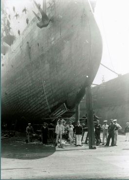 HMCS Niobe in Drydock, around 1911