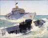 HMCS Ville de Qubec Gets a Sub Painted by Harold Beament in 1943
