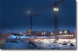Le chantier la nuit
Photo : Harry Foster, Musée canadien des civilisations
