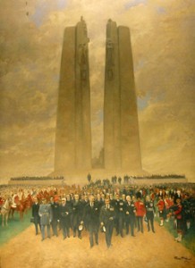 Painting by French artist Georges Bertin Scott of King Edward VIII at the unveiling of the Vimy Memorial.