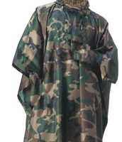 Rip-stop poncho woodland camo