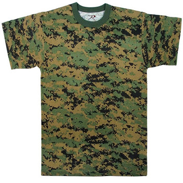 T-shirt woodland digital camo:: T-shirt camouflage sous-bois