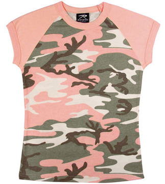 Women's pink camo s/s raglan t-shirt