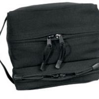 Canvas dual compartment travel/shave kit black