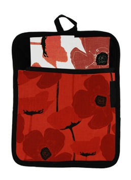 Poppy Red Pocket Potholder:: Poche sous-plat aux coquelicots rouges
