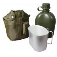Aluminum Canteen with green sleeve