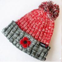 Red and grey Poppy Knitted Toque