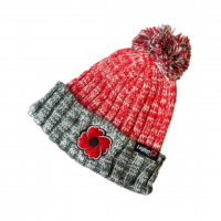 Red and grey Poppy Knitted Toque