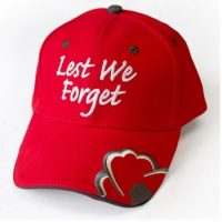 Lest We Forget Red Baseball Cap