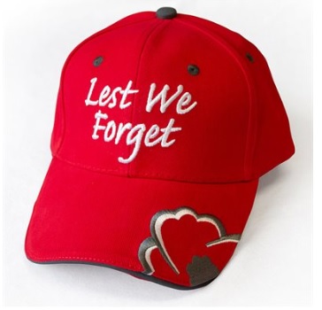 Lest We Forget Red Baseball Cap