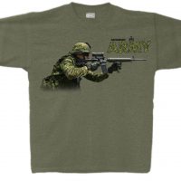Heather Military Green T-Shirt with Canadian Army and Soldier