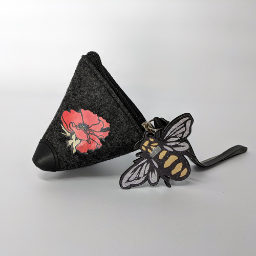 Grey Poppy Coin Purse