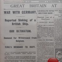 Newspaper replica from 1914