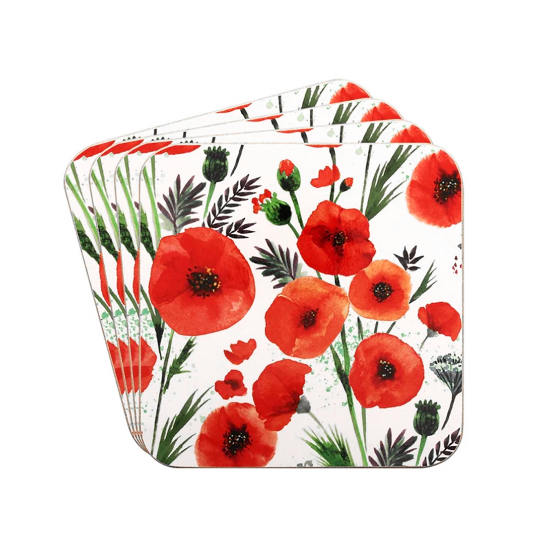 604041 Poppy Fields Coaster Set1