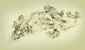 Winter House - Drawing: Frdric Back - 96-1327