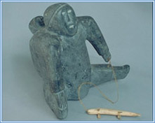 Woman fishing - Collection: James Houston - S99-11205