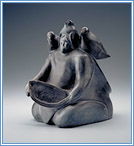 Kneeling Woman with Owls - 
Collection: James Houston - S99-11216