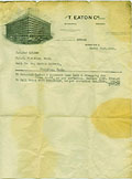 Eaton's invoice for McGrath home,
Fielding, Saskatchewan.
