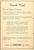 Simpson's ad in The Canadian 
Postmaster, 1934, back cover.