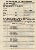 Order form, Eaton's Wallpaper Book 
1933.