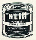 Lait en poudre, Eaton's Camp and
Cottage Book 1939, p. 21.