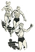 Les vacanciers profitent de
l'été,
Eaton's Summer Home Handbook 1937, p. 3.