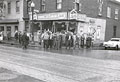 Strikers at St. Catherine and 
Parthenais Streets.
