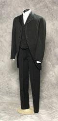 Four-piece men's suit with jacket, vest, two pair of trousers