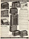 Northern Electric radio receiver,
model 4000, Eaton Printemps été, 1946, p. 367.