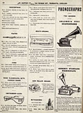 Columbia graphophone and Edison
phonograph, Eaton's Spring Summer 1903, p. 198.