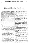 Mourning dress goods, Eaton's Fall 
Winter 1889-90, p.15.