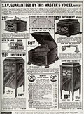 His Master's Voice, five instruments,
Eaton's Fall Winter 1917-18, p. 321.