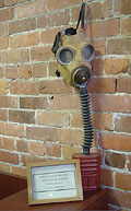 First World War gas mask sold by Army 
and Navy.