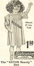 Eaton Beauty Doll , Eaton's Spring
Summer 1926, p. 391.