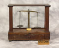 Scales and beam with marking 