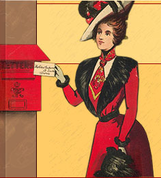 Young woman placing letter in mailbox
