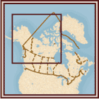 Map of Canada showing the area in which the expedition was active
