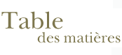 Table des matires