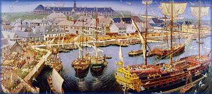 Louisbourg viewed from a warship - 
University College of Cape Breton Art Gallery
