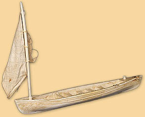 Model Boat with Four Paddles