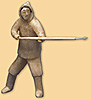 Chasseur debout avec harpon Chasseur debout avec harpon