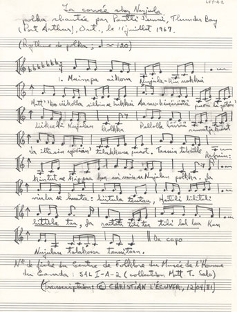 Chansons finlandaises, © MCC/CMC, Christian L'Écuyer, B341 F17