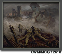 Stormont, Dundas and Glengarry Highlanders Advancing Into Caen CWM/MCG 12618