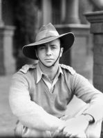 Portrait of Captain Ivor Hele, official war artist, Military History Section; taken in Melbourne, Victoria, 1943; from the collection of the Australian War Memorial; 051682