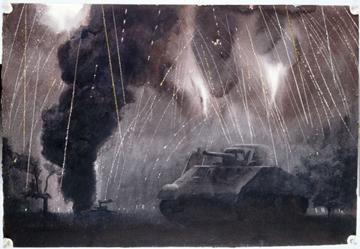 Night air raid, Charles Comfort, Canadian War Museum, 19710261-2238